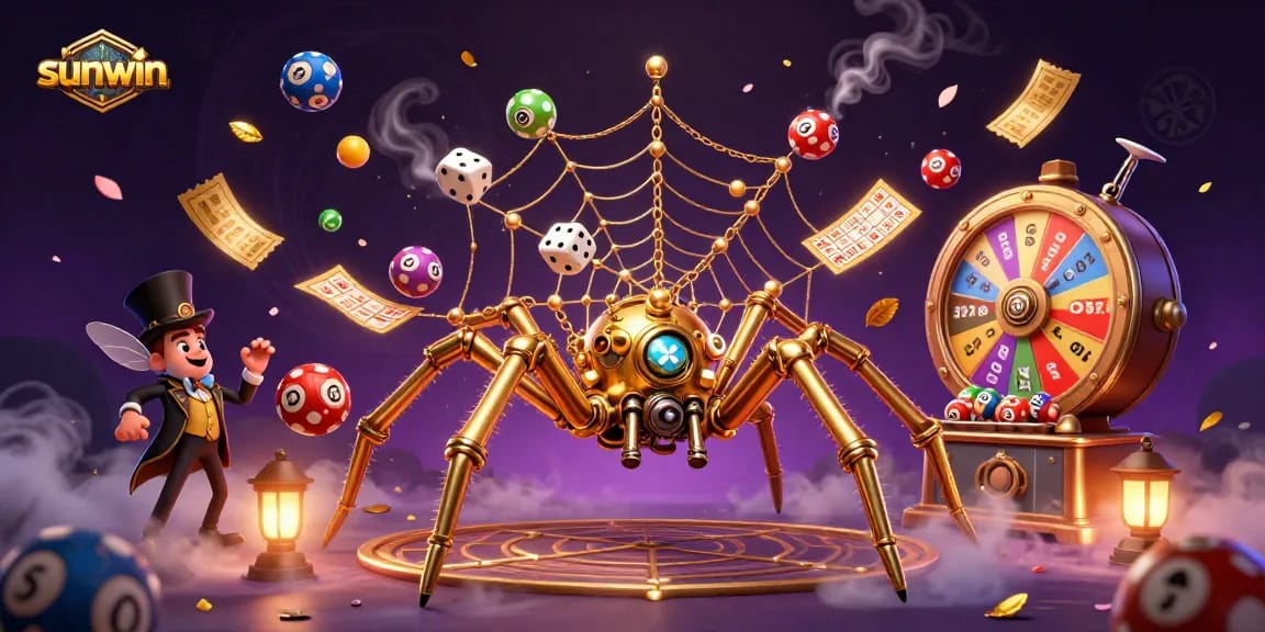 Experience thrilling moments with sunwin's steampunk spider and vibrant gambling elements.