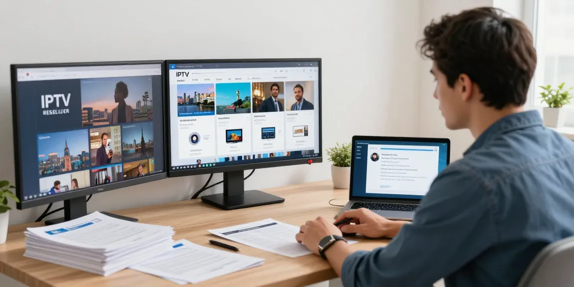 IPTV reseller meeting in a community-focused local office, trusted provider discussing affordable options for nearby businesses.